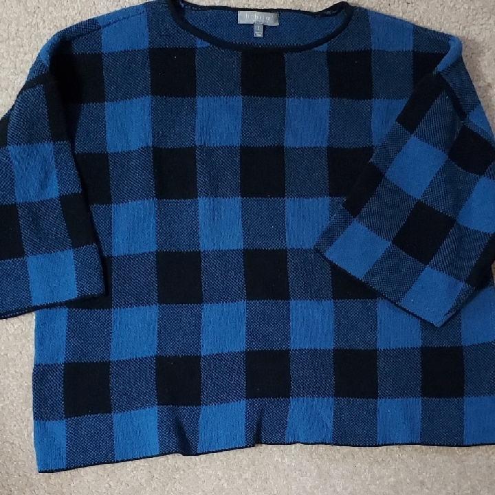 Blue And Black Checkered Sweater Brand Habitat Boutique Brand Blue And Black Checkered Sweater Brand Habitat Boutique Brand